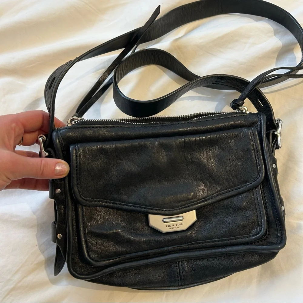 rag & bone Black Leather Field Bag - Picture 5 of 12